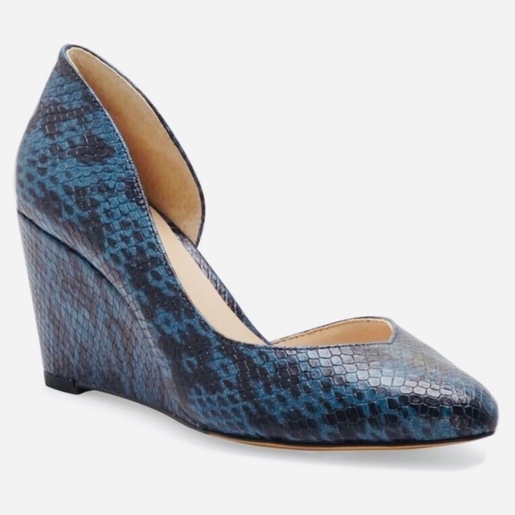 1. State Melman Snake Embossed D’Orsay Wedge - Picture 1 of 14